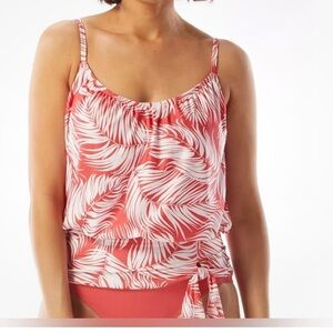 Contours by Coco Reef NWT Women's Bandeau Tankini Top 12/36D, Bloom Swimwear